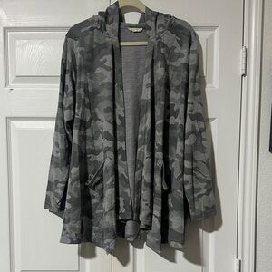 Jane and Delancey Gray Camo Cardigan